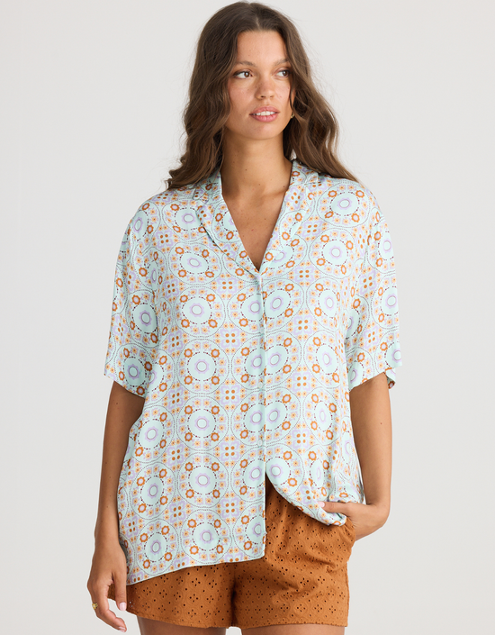 Palm Springs Shirt-Medina Blue