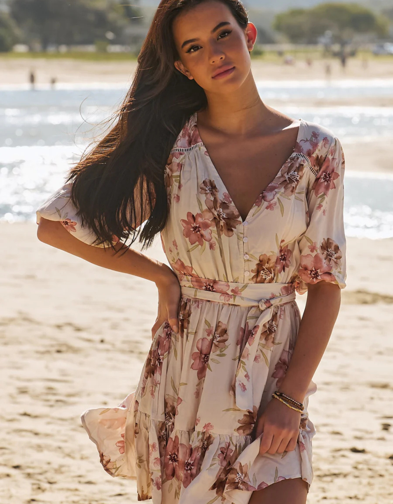 Dahlia 3/4 Sleeve Dress- Love Story Print