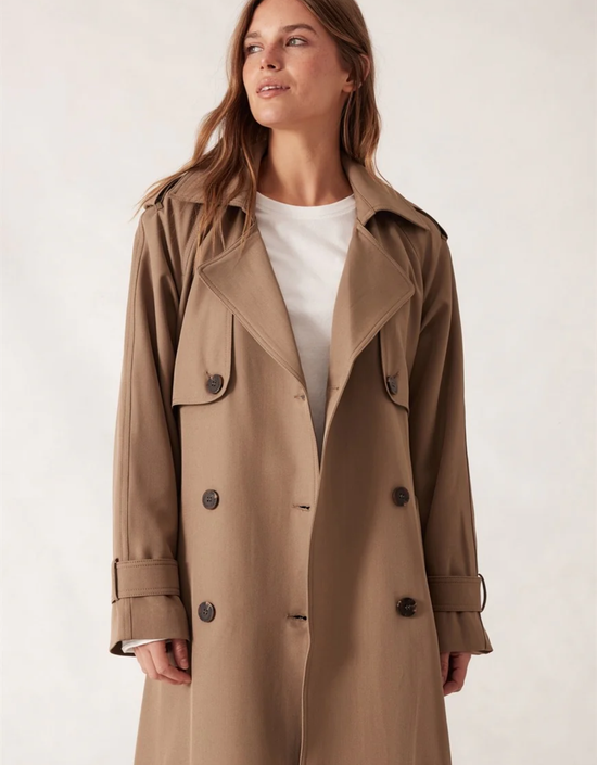 Longline Trench Coat-warm Taupe