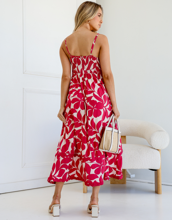 Hollywood & Vine Ric Rac Dress-Hot Pink