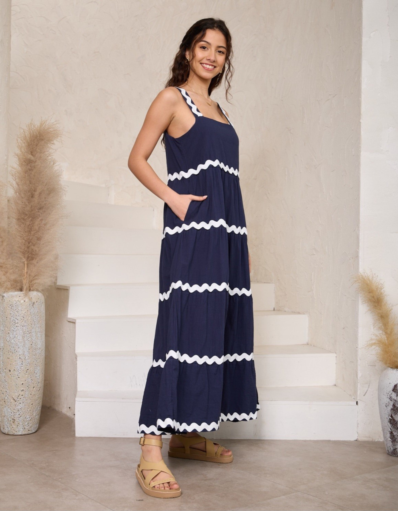 Vivi Dress-Navy