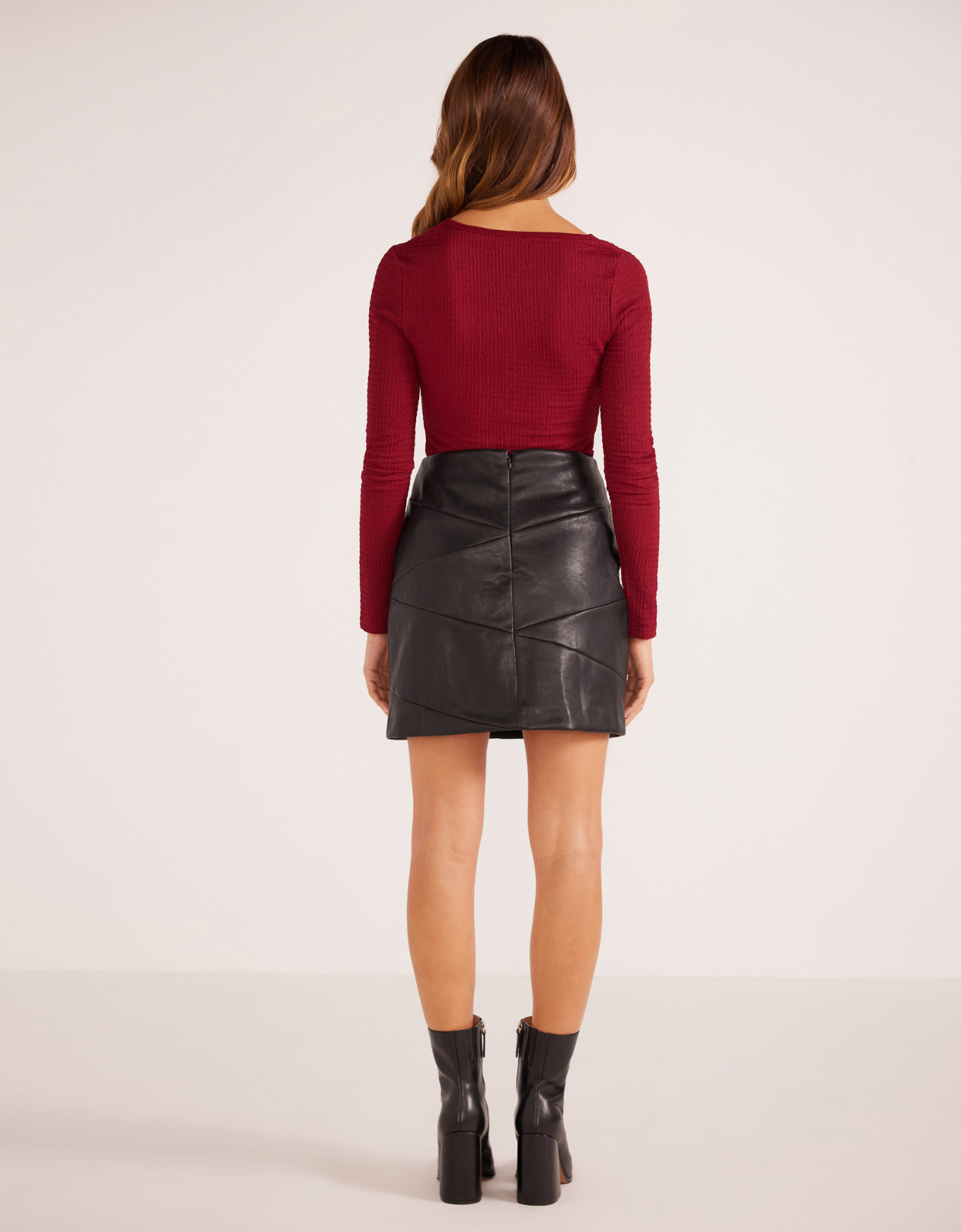 Leena Pu Mini Skirt-Black