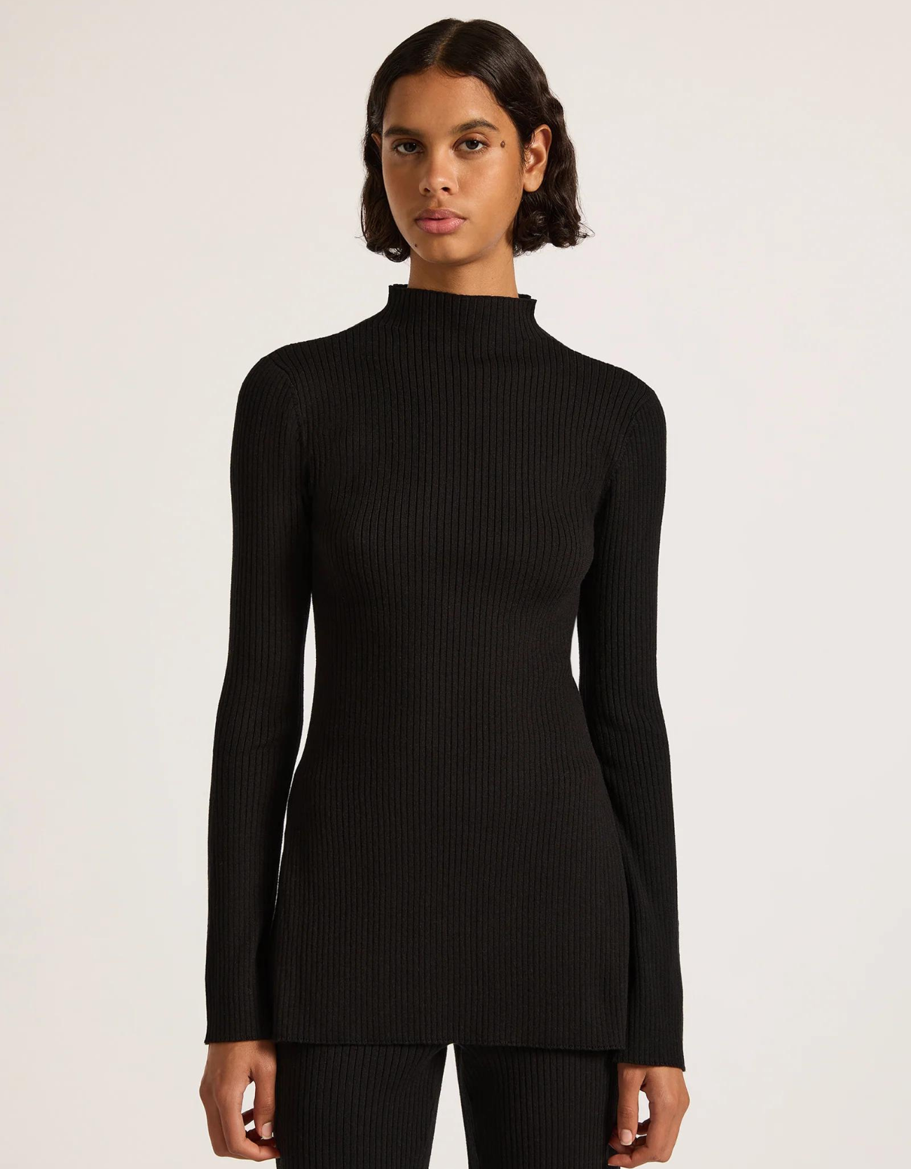 Malo Knit Tunic-Black