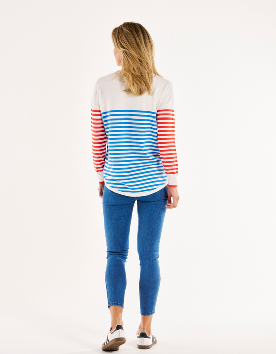 Sophie Knit Jumper-Red/Blue Stripe