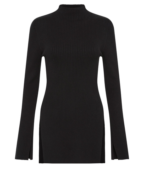 Malo Knit Tunic-Black